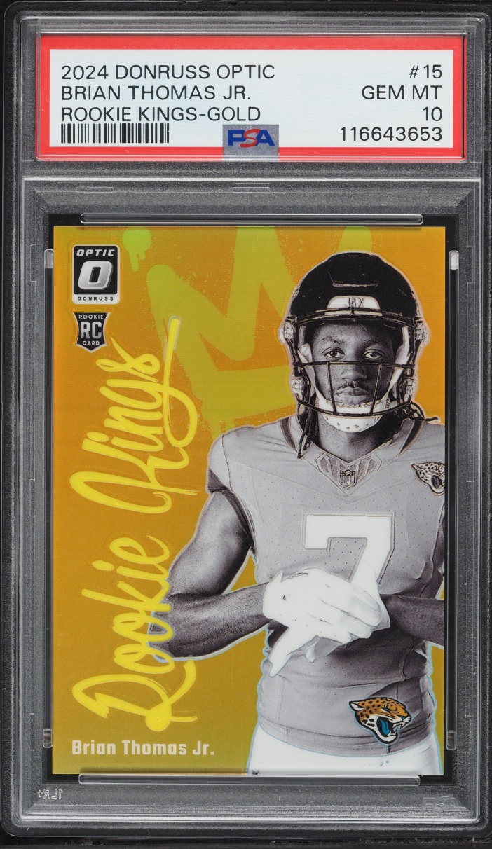 2024 Donruss Optic Rookie Kings Gold Brian Thomas Jr. ROOKIE 10/10 #15 PSA 10 GEM MINT