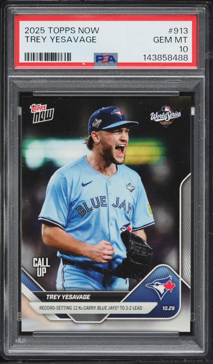 2025 Topps Now Trey Yesavage #913 PSA 10 GEM MINT