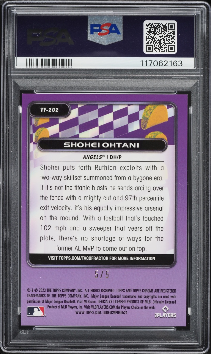 2023 Topps Chrome Cosmic Tacofractor Shohei Ohtani 5/5 #202 PSA 9 MINT
