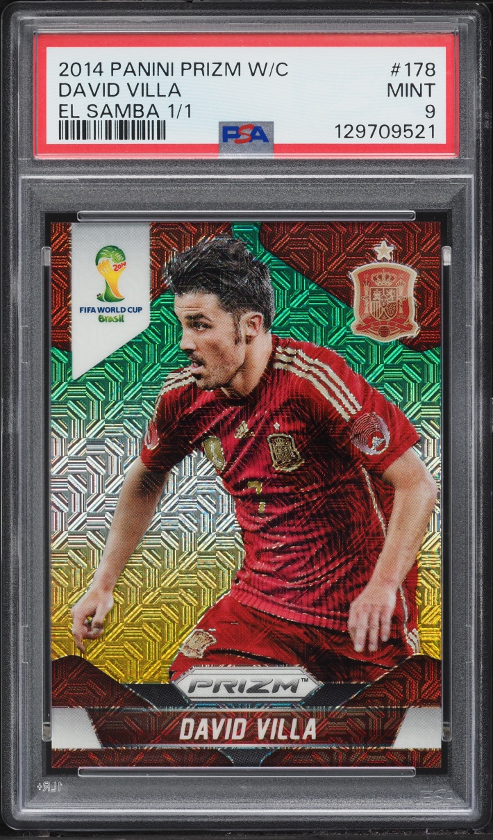 2014 Panini Prizm World Cup El Samba David Villa 1/1 #178 PSA 9 MINT
