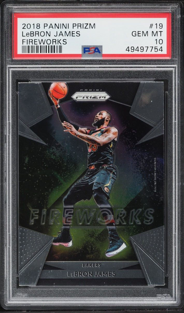 2018 Panini Prizm Fireworks LeBron James #19 PSA 10 GEM MINT