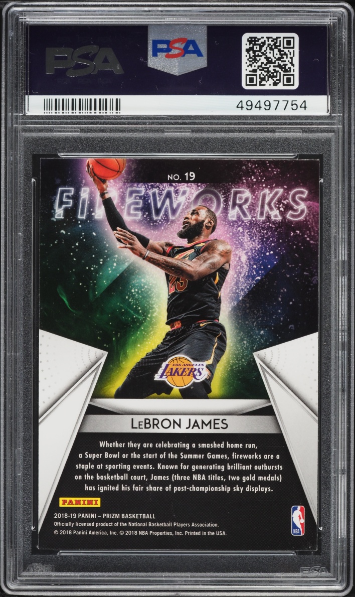 2018 Panini Prizm Fireworks LeBron James #19 PSA 10 GEM MINT