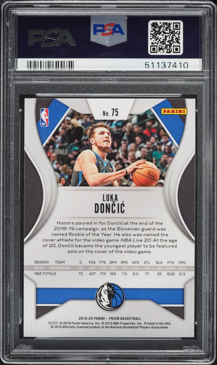 2019 Panini Prizm Luka Doncic #75 PSA 10 GEM MINT
