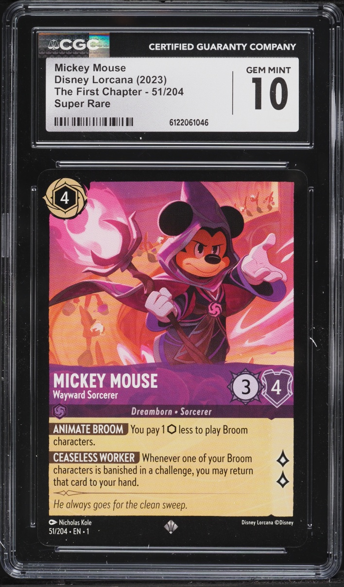 2023 Disney Lorcana The First Chapter Mickey Mouse Wayward Sorcerer #51 CGC 10 GEM MINT