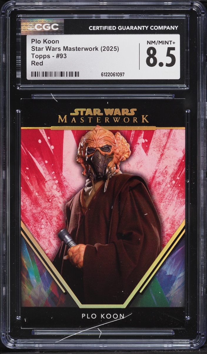 2025 Topps Star Wars Masterwork Red Plo Koon /25 #93 CGC 8.5 NM-MT+