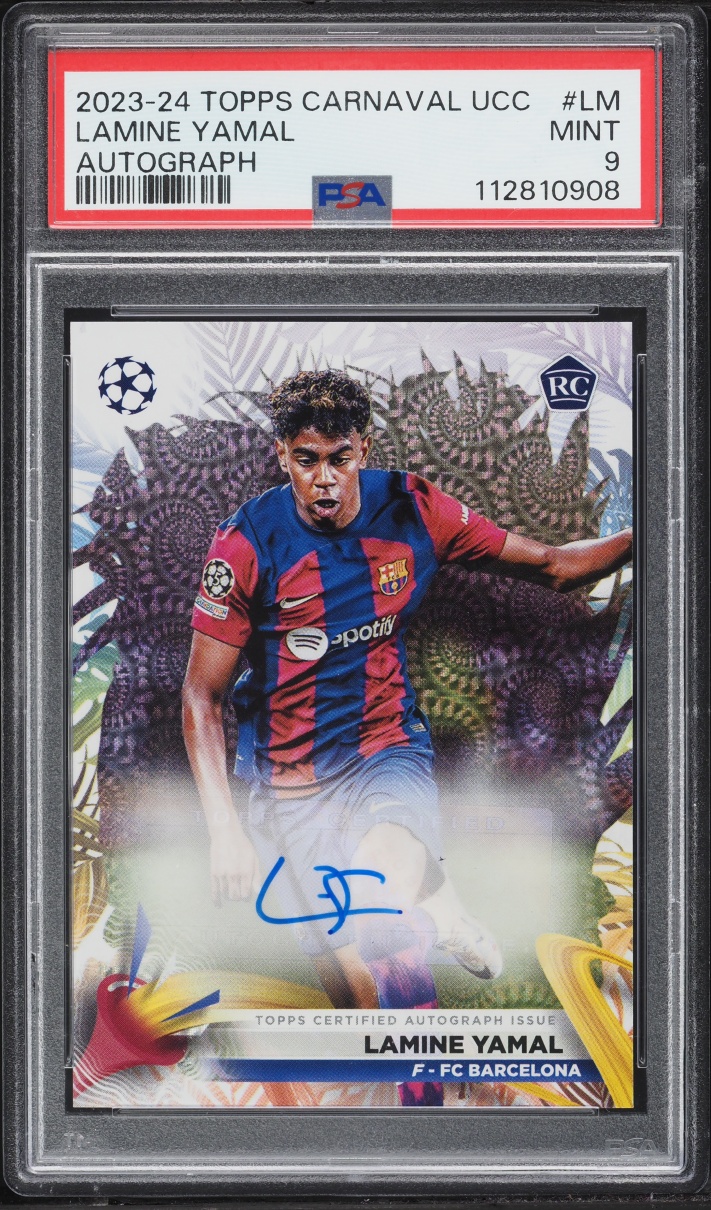 2023 Topps Carnaval UEFA Club Competitions Lamine Yamal ROOKIE AUTO #CA-LM PSA 9 MINT