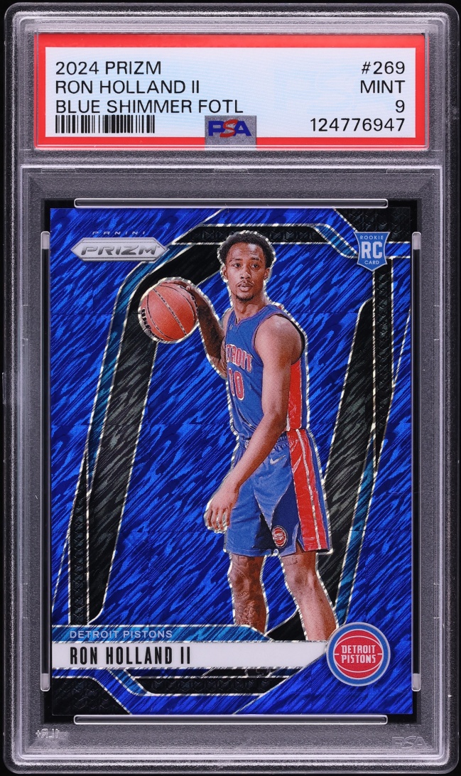 2024 Panini Prizm Blue Shimmer FOTL Ron Holland II ROOKIE /35 #269 PSA 9 MINT