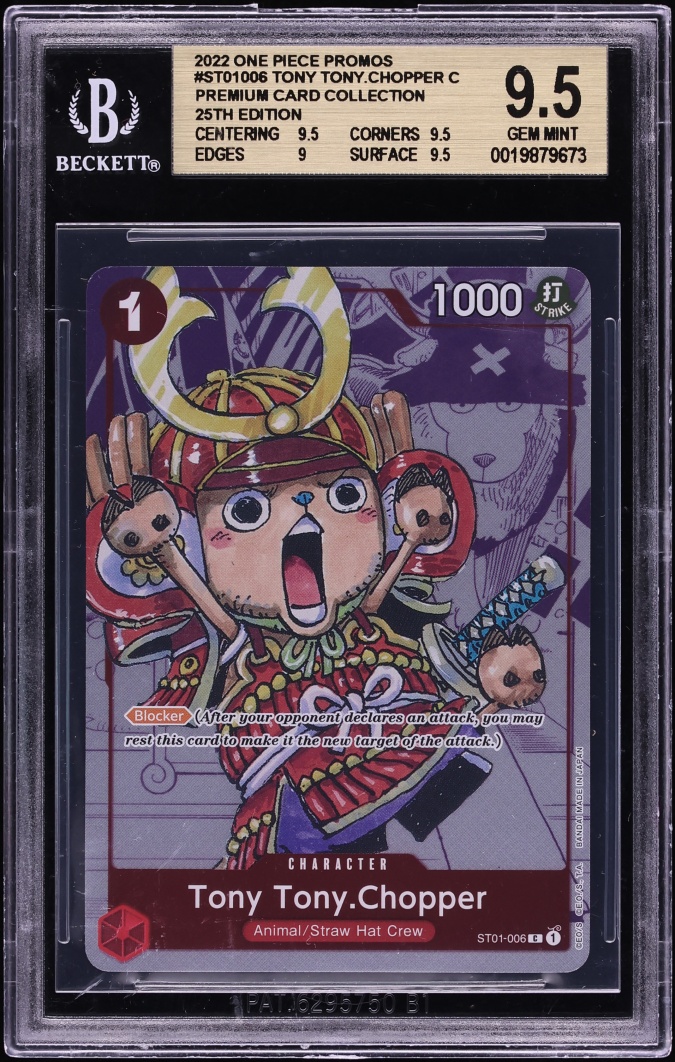 2022 One Piece Promo Premium Collection 25th Edition Tony Tony Chopper #ST01-006 BGS 9.5 GEM