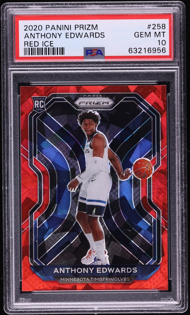 2020 Panini Prizm Red Ice Anthony Edwards ROOKIE #258 PSA 10 GEM MINT