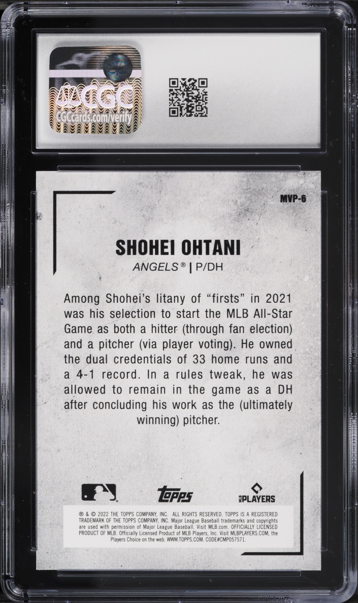 2022 Topps Japan Edition MVP Shohei Ohtani #MVP-6 CGC 9 MINT