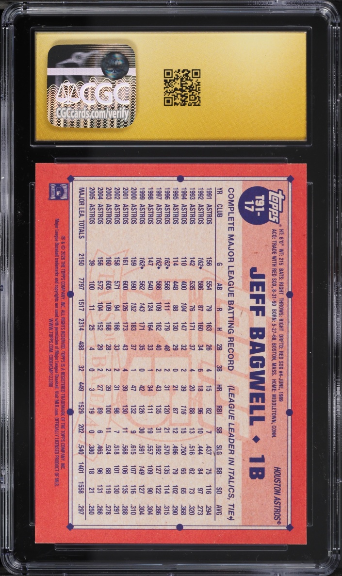 2026 Topps '91 Koi Fish Jeff Bagwell #T91-17 CGC 10 PRISTINE