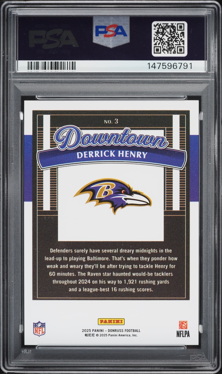2025 Donruss Downtown Derrick Henry #3 PSA 10 GEM MINT
