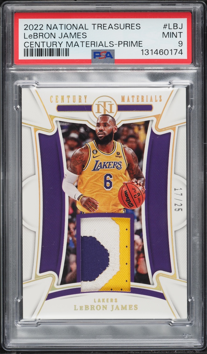 2022 National Treasures Century Prime LeBron James PATCH /25 #CM-LBJ PSA 9 MINT