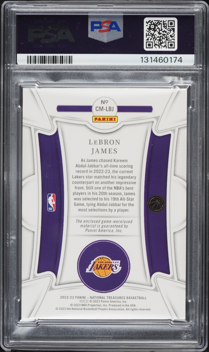 2022 National Treasures Century Prime LeBron James PATCH /25 #CM-LBJ PSA 9 MINT
