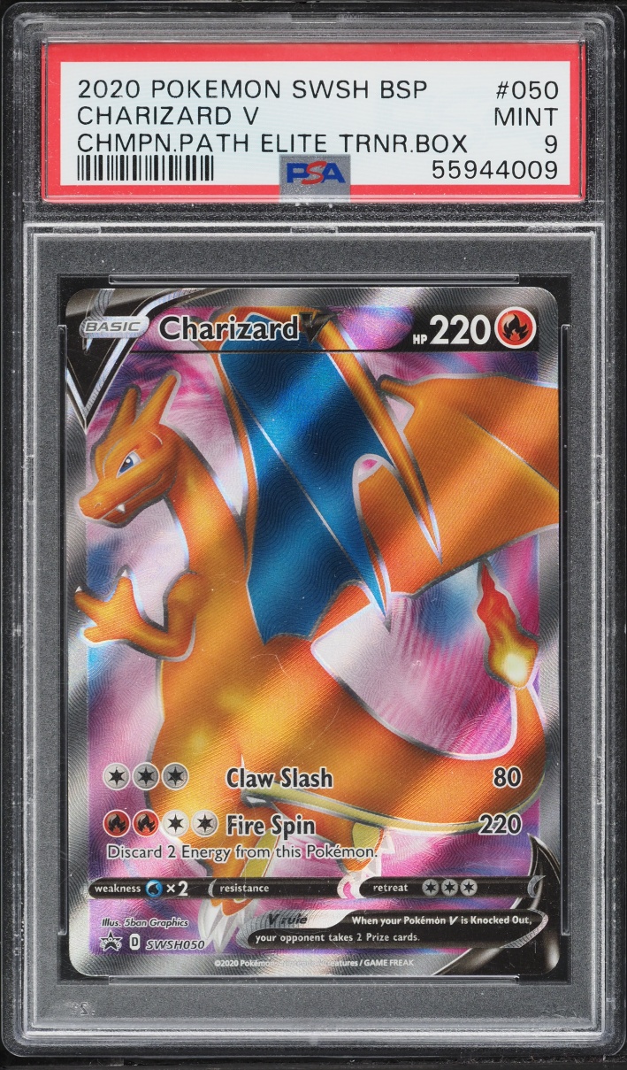 2020 Pokemon Sword & Shield Promo Champion's Path ETB Full Art Charizard V #SWSH050 PSA 9 MINT