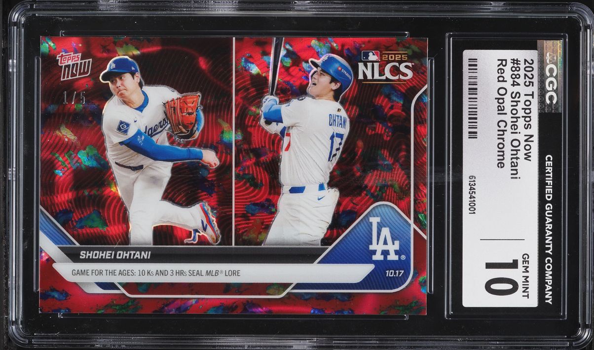 2025 Topps Now Red Opal Chrome Shohei Ohtani 1/5 #884 CGC 10 GEM MINT