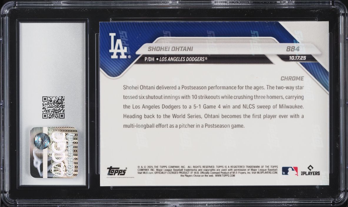 2025 Topps Now Red Opal Chrome Shohei Ohtani 1/5 #884 CGC 10 GEM MINT