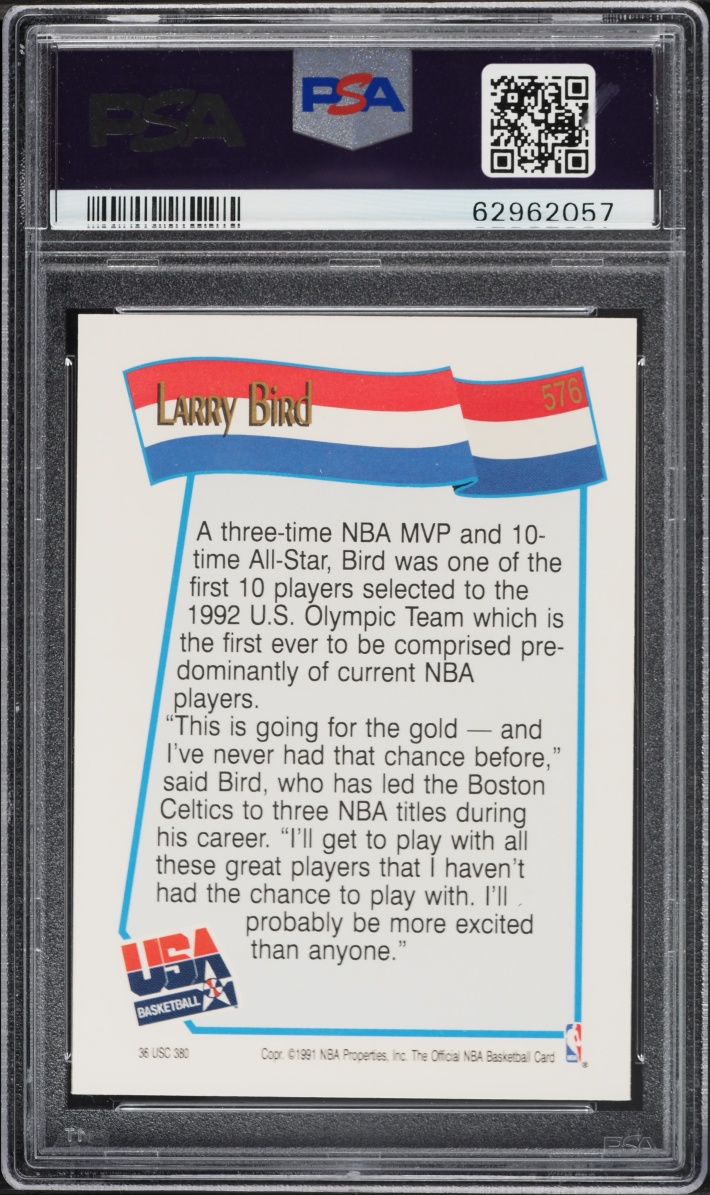 1991 Hoops USA Larry Bird #576 PSA 10 GEM MINT