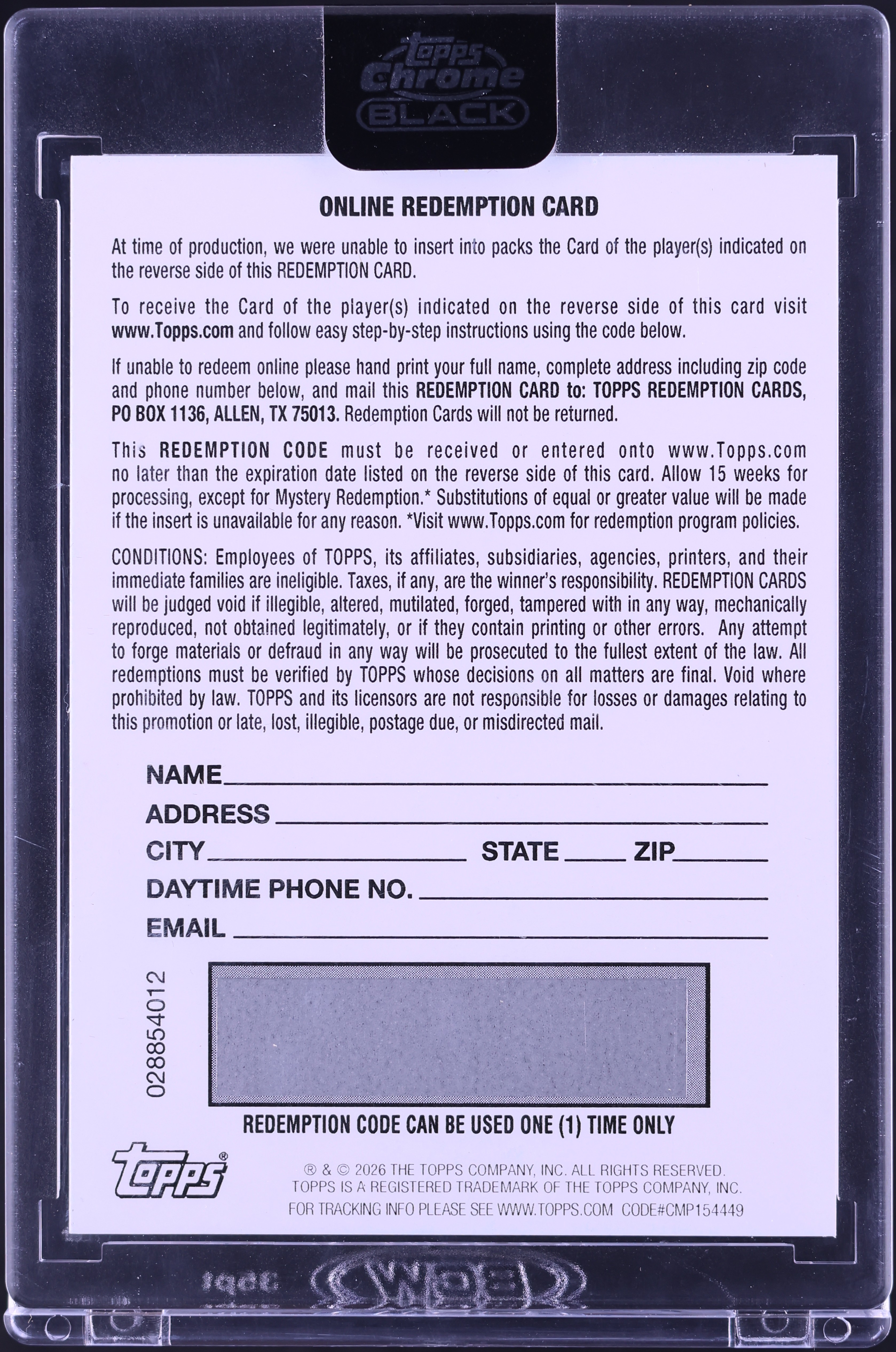 2026 Topps Chrome Black Redemption Card Orange Refractor Munetaka