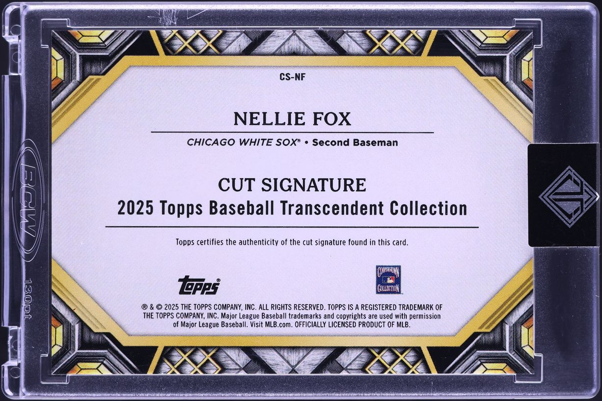 2025 Topps Transcendent Collection Cut Signature Nellie Fox AUTO 1/1 #CS-NF