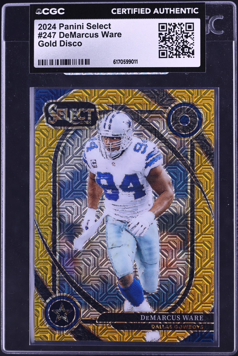 2024 Panini Select Football Gold Disco DeMarcus Ware #247 CGC AUTH