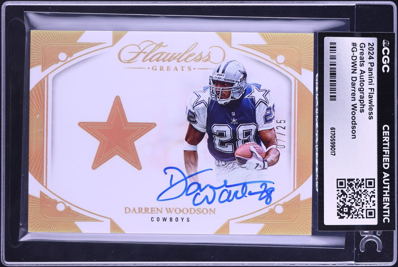 2024 Panini Flawless Greats Darren Woodson AUTO /25 #G-DWN CGC AUTH