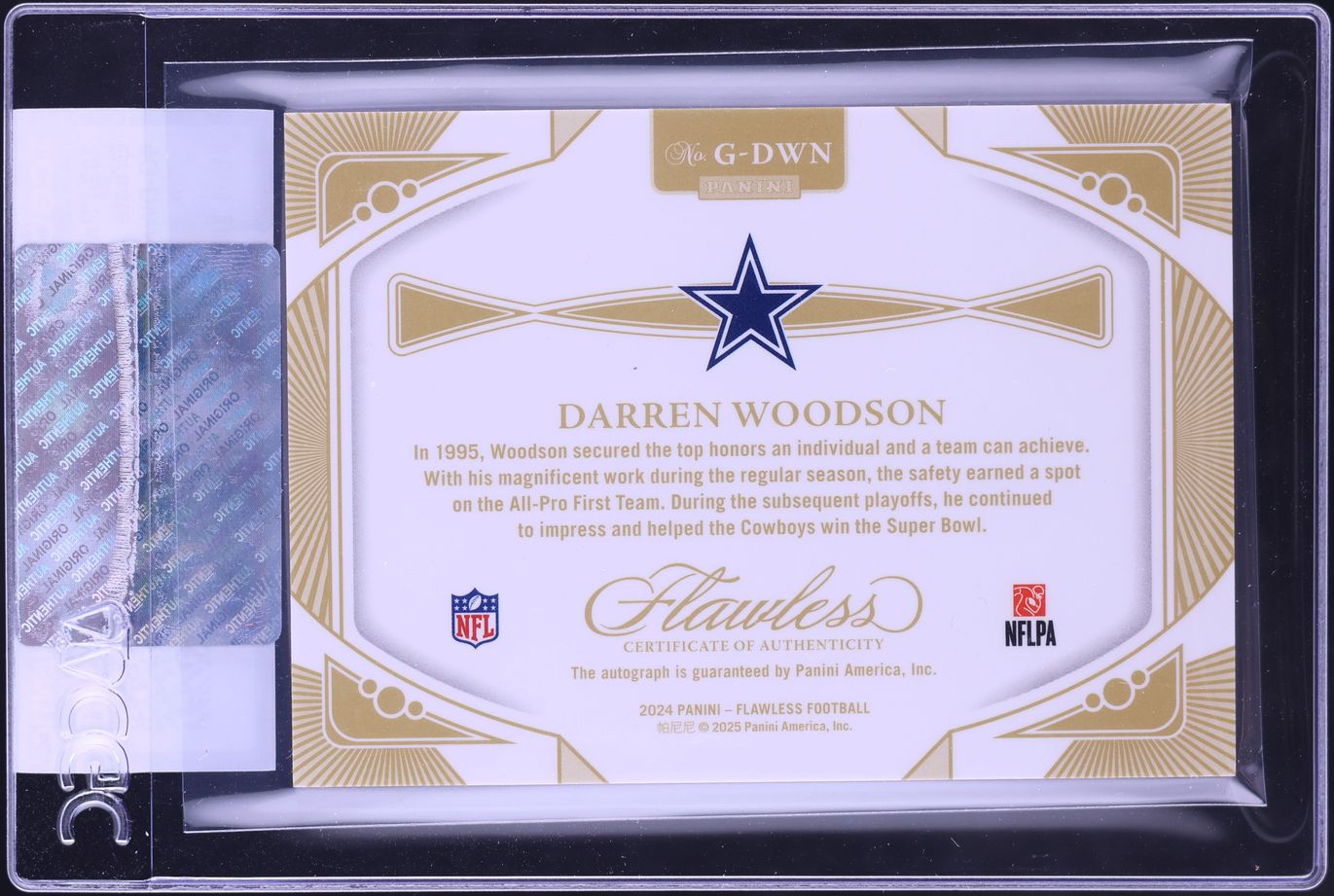 2024 Panini Flawless Greats Darren Woodson AUTO /25 #G-DWN CGC AUTH