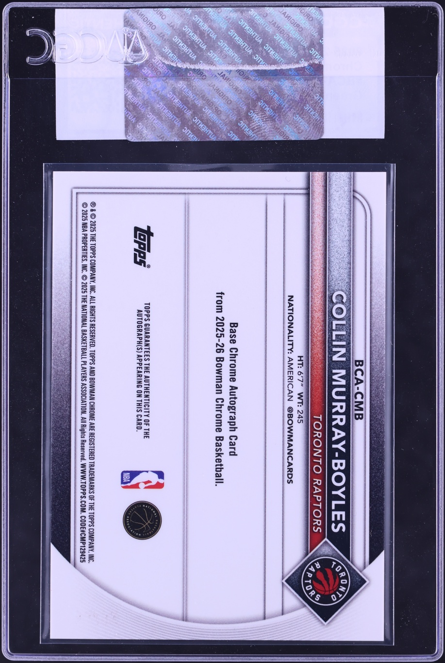 2025 Bowman Chrome Green Geometric Refractor Collin Murray-Boyles ROOKIE AUTO /99 CGC AUTH