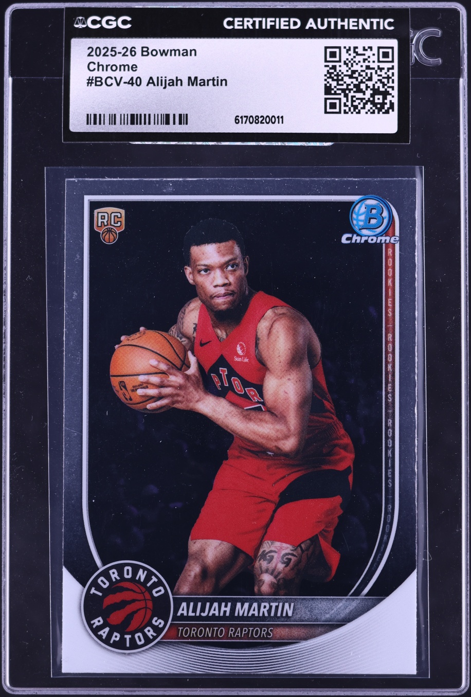 2025 Bowman Chrome Alijah Martin ROOKIE #BCV-40 CGC AUTH