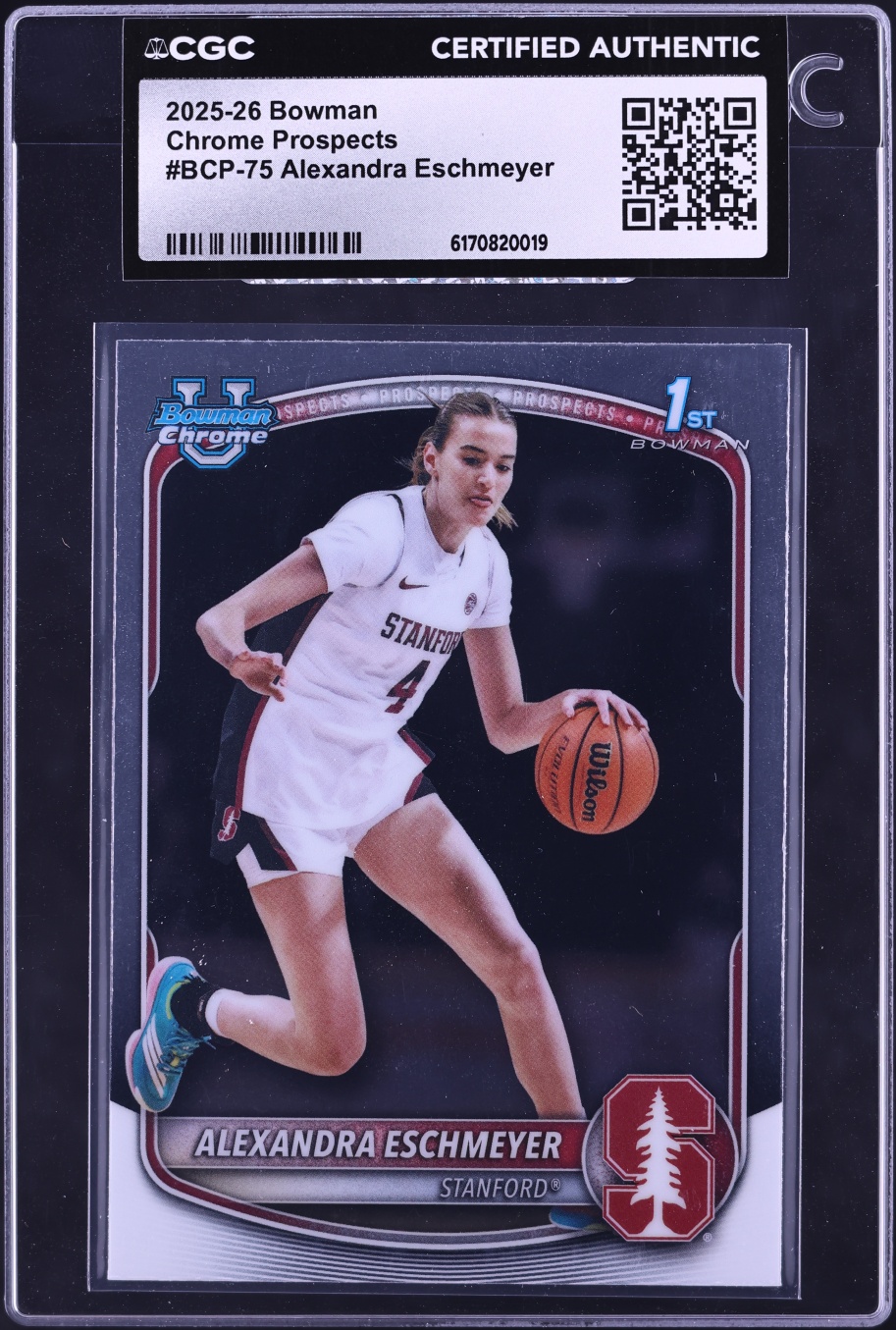 2025 Bowman Chrome University Prospect Alexandra Eschmeyer #BCP-75 CGC AUTH