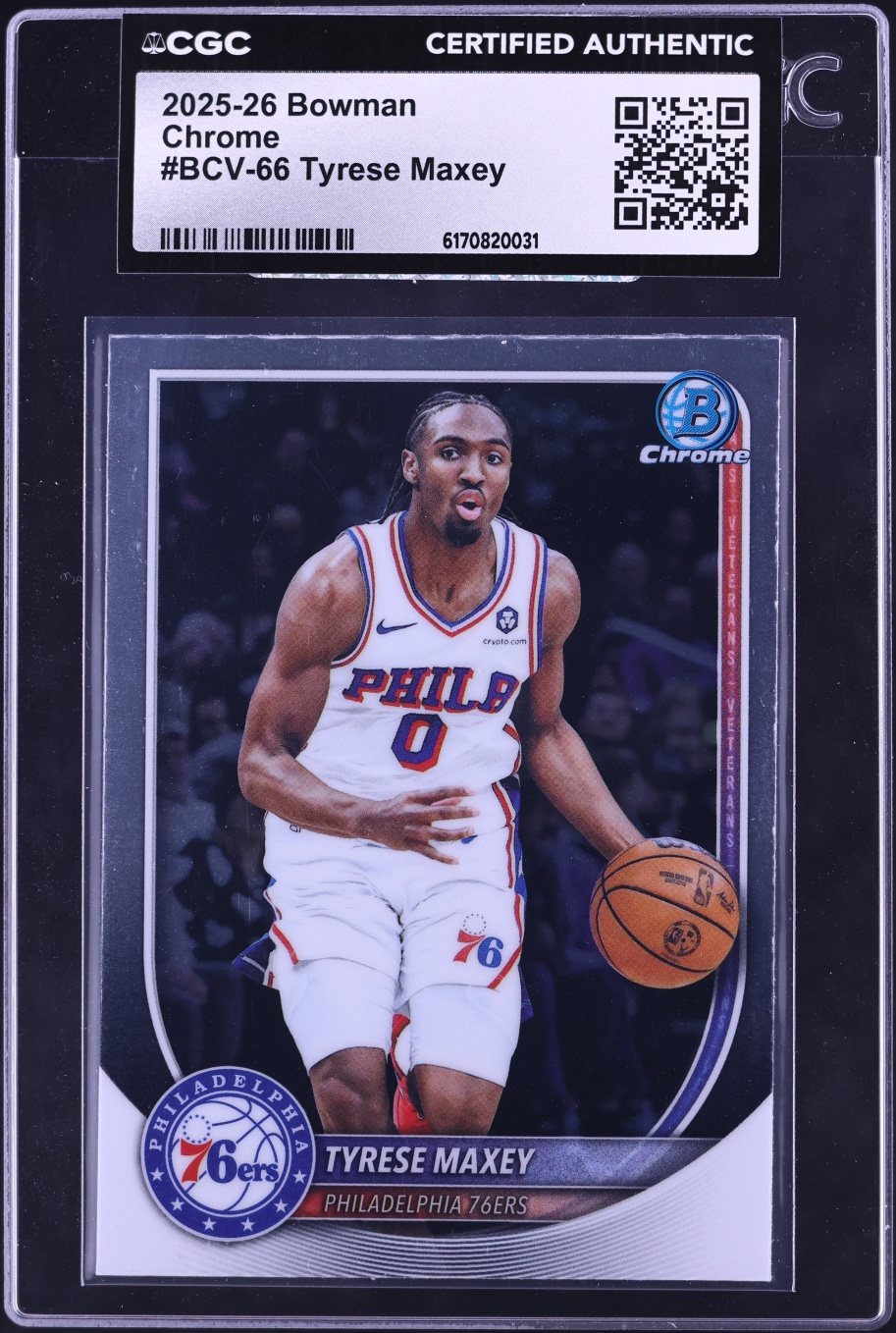 2025 Bowman Chrome Tyrese Maxey #BCV-66 CGC AUTH