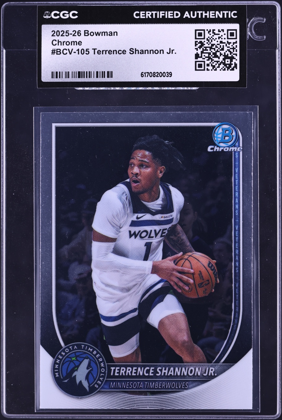 2025 Bowman Chrome Terrence Shannon Jr. #BCV-105 CGC AUTH