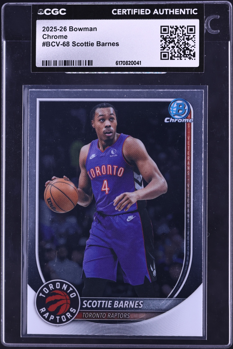 2025 Bowman Chrome Scottie Barnes #BCV-68 CGC AUTH