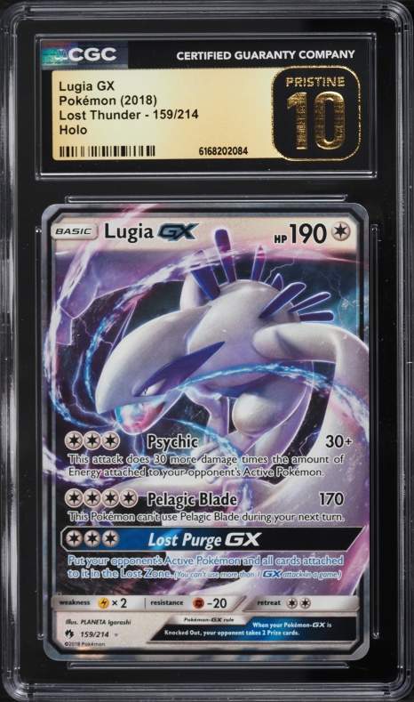 2018 Pokemon Sun & Moon Lost Thunder Alt Art Lugia GX #159 CGC 10 PRISTINE