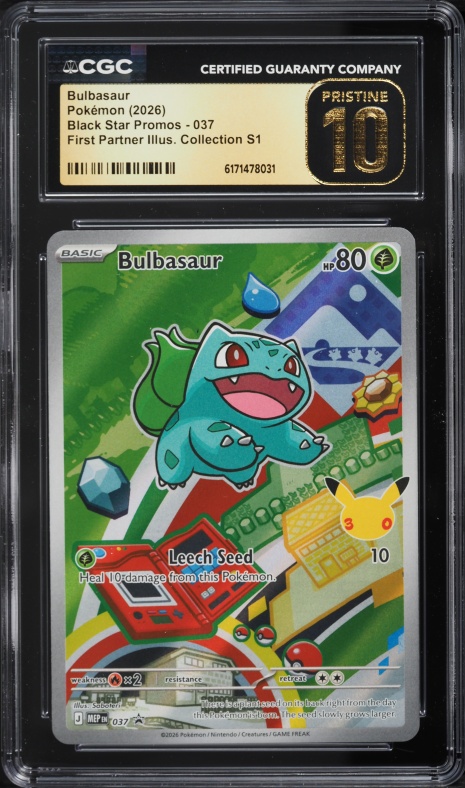 1996 Pokemon Japanese Bandai Carddass Vending Bulbasaur #1 PSA 10