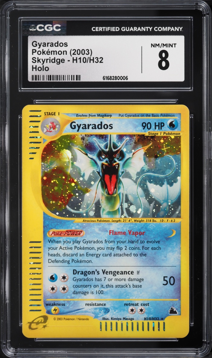 2003 Pokemon Skyridge Holo Gyarados #H10 CGC 8 NM-MT