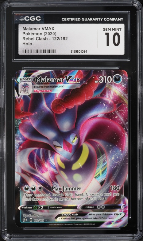 2020 Pokemon Sword & Shield Rebel Clash Holo Malamar VMAX #122 CGC 10 GEM MINT
