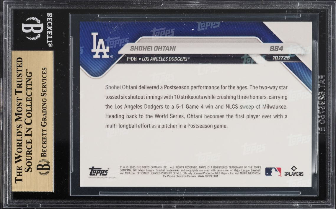 2025 Topps Now Shohei Ohtani #884 BGS 10 PRISTINE