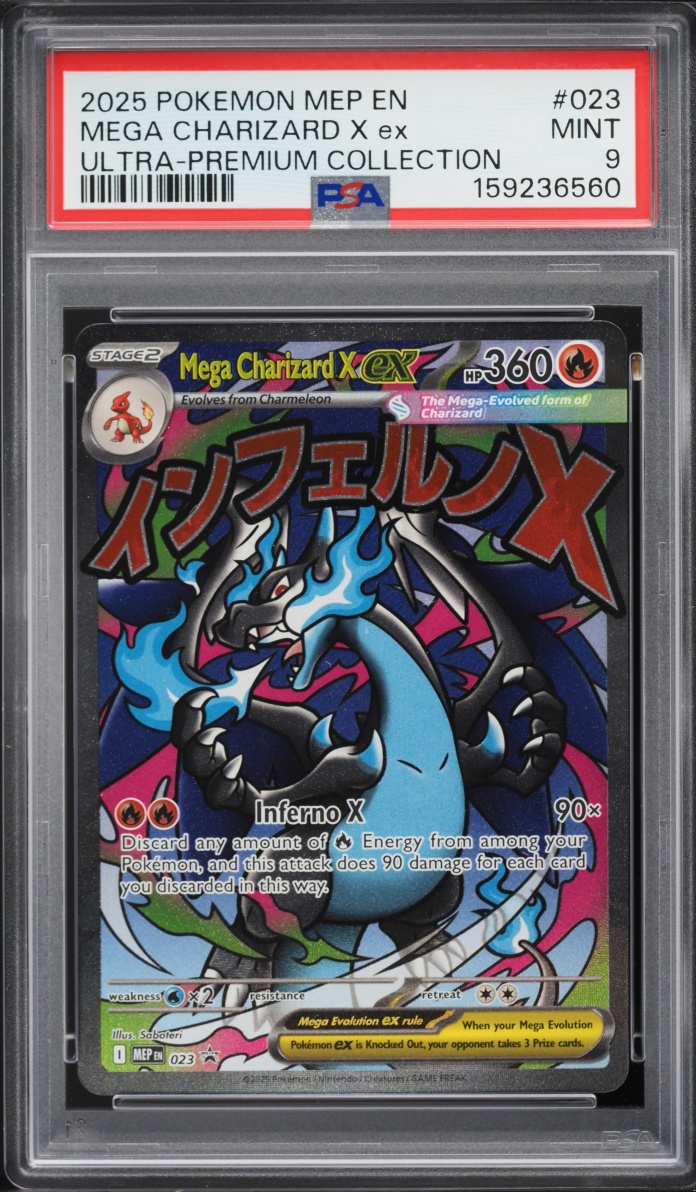 2025 Pokemon Mega Evolution Promo UPC Full Art Mega Charizard X ex #23 PSA 9 MINT