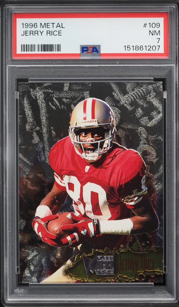 1996 Metal Basketball Jerry Rice #109 PSA 7 NRMT