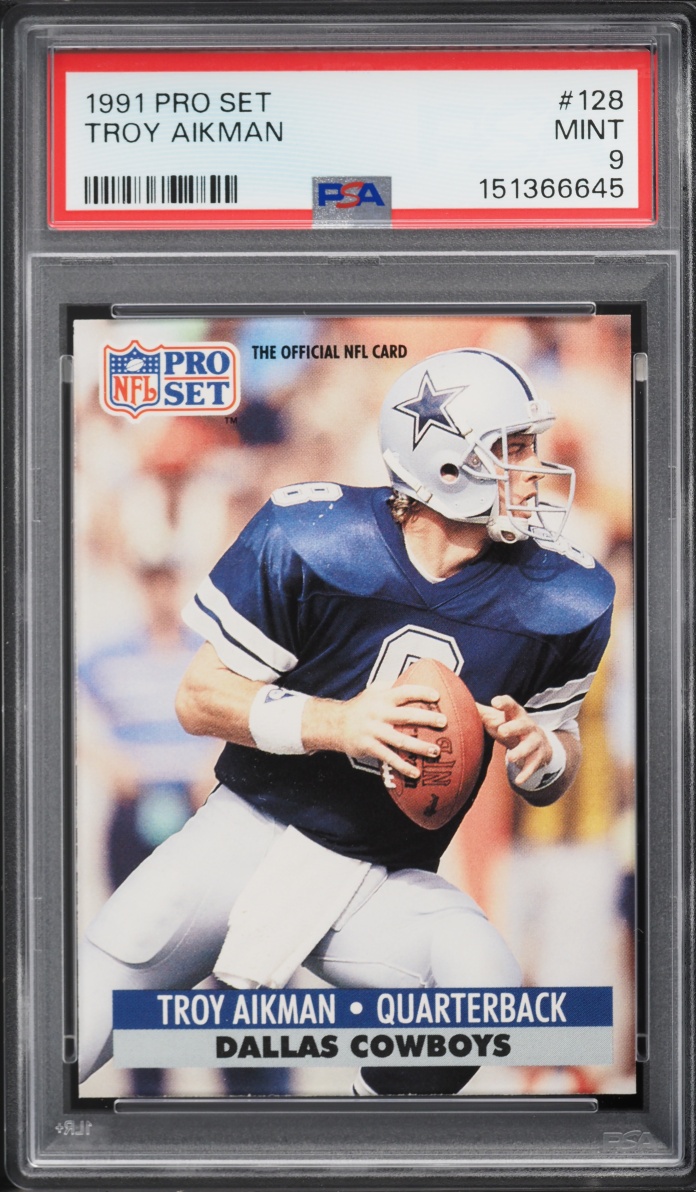 1991 Pro Set Football Troy Aikman #128 PSA 9 MINT