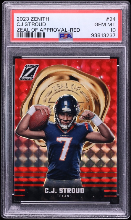 2023 Panini Zenith Zeal Of Approval Red C.J. Stroud ROOKIE #24 PSA 10 GEM MINT