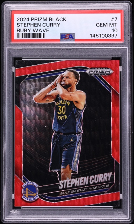 2024 Panini Prizm Black Ruby Wave Stephen Curry #7 PSA 10 GEM MINT