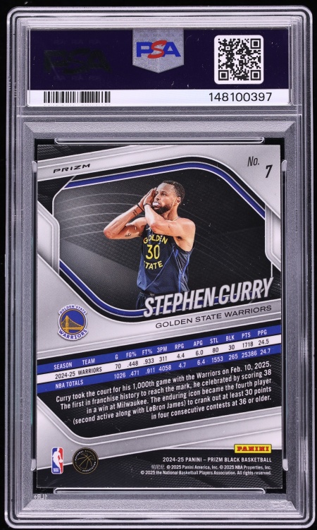 2024 Panini Prizm Black Ruby Wave Stephen Curry #7 PSA 10 GEM MINT
