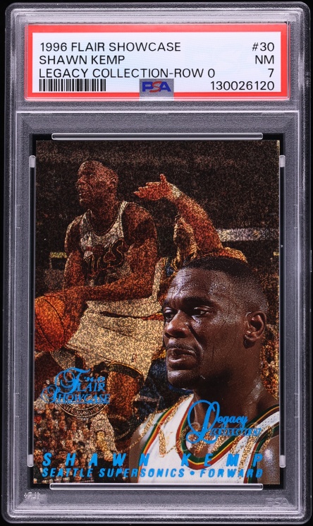 1996 Flair Showcase Legacy Collection Row 0 Shawn Kemp /150 #30 PSA 7 NRMT