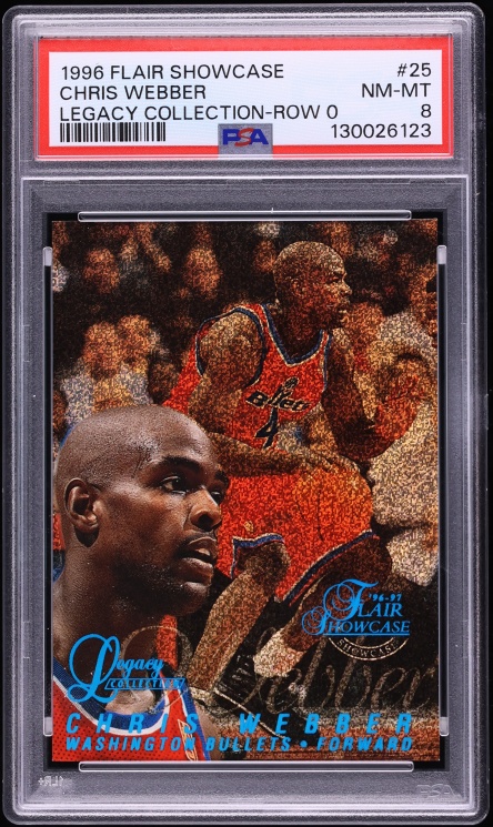 1996 Flair Showcase Legacy Collection Row 0 Chris Webber /150 #25 PSA 8 NM-MT