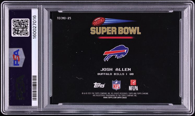2025 Topps Chrome Tecmo Josh Allen #TECMO-25 PSA 10 GEM MINT