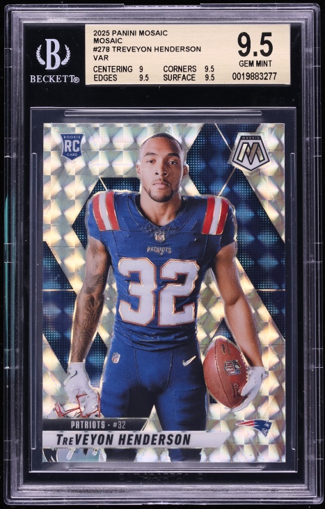2025 Panini Mosaic Variation TreVeyon Henderson ROOKIE #278 BGS 9.5 GEM MINT