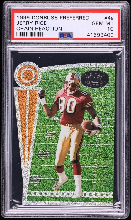 1999 Donruss Preferred Chain Reaction Die-Cut Jerry Rice /5000 #4a PSA 10 GEM MINT
