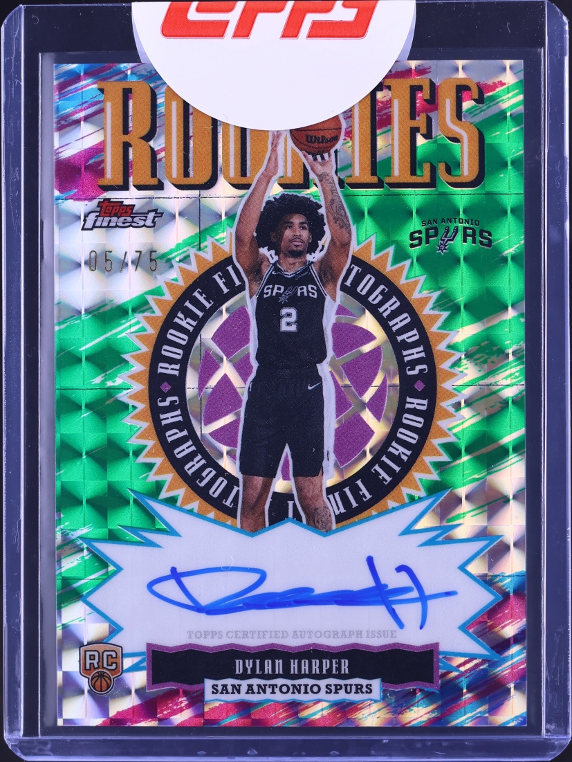 2025 Finest Green Geometric Refractor Dylan Harper ROOKIE AUTO /75 #RFA-DH
